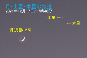 月・土星・木星の接近令和2年12月17日