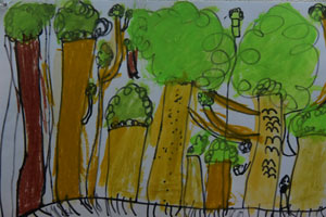 ガジュマルの木を描いた作品