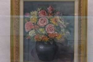 花瓶いっぱいの花を描いた作品