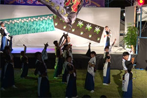 鹿児島国際大学よさこい創生児愛好会によるよさこい踊り