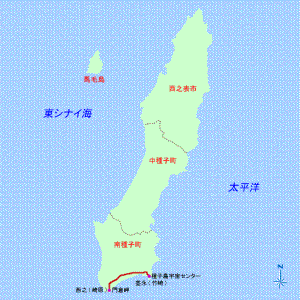 種子島宇宙センター〜門倉岬の地図