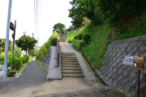 種子島時尭公像への階段